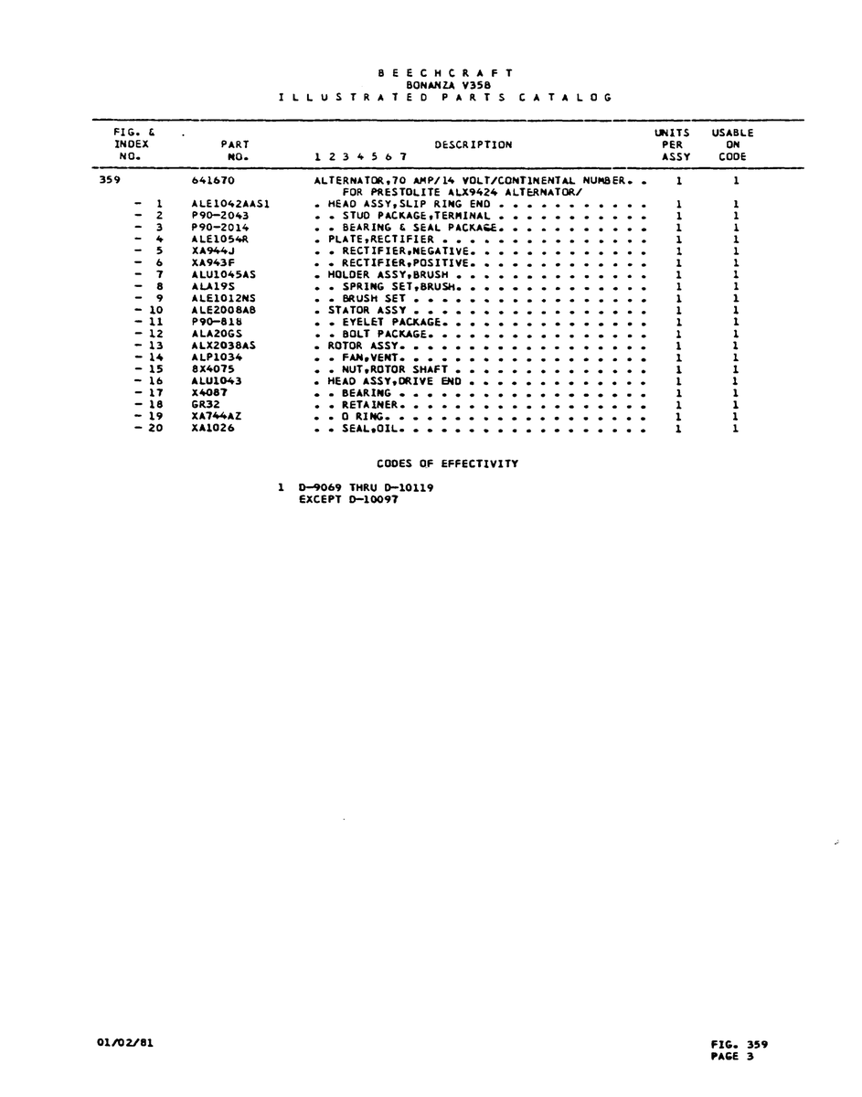Aviation Part P90-2043 for Beechcraft V35 Aircraft