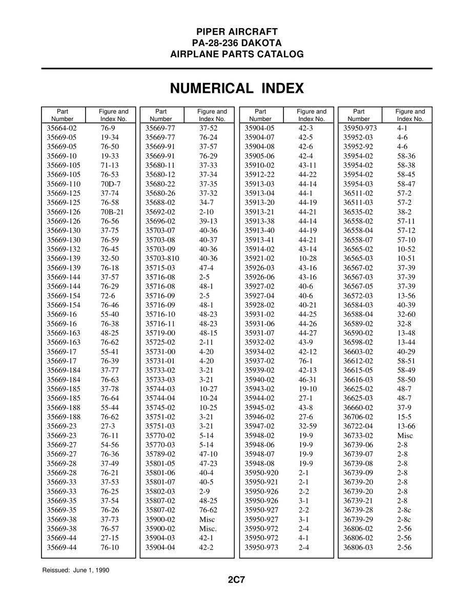 Aviation Part 35948-02 for Piper PA-28-236 Dakota Aircraft