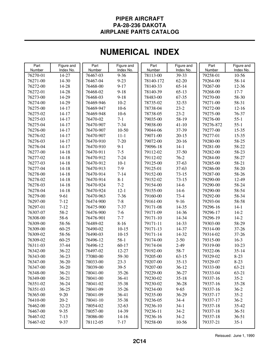 Aviation Part 77080-00 for Piper PA-28-236 Dakota Aircraft