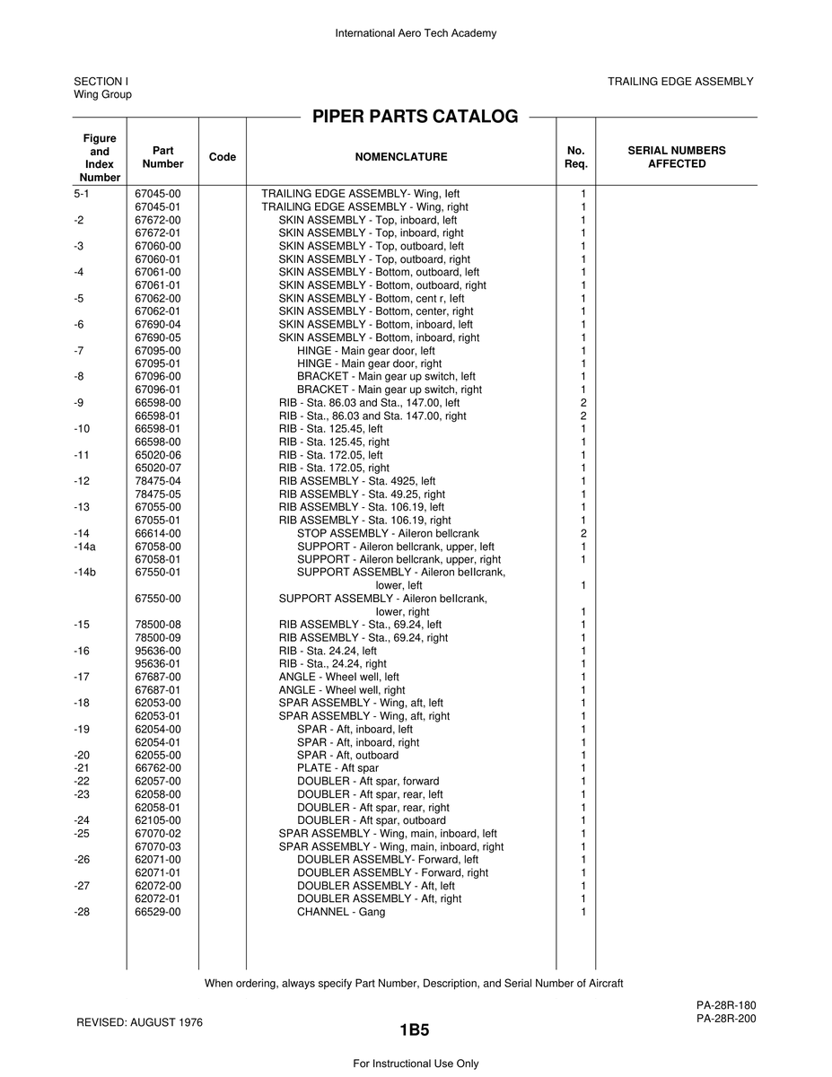 Aviation Part 78475-04 for Piper PA-28 Cherokee Aircraft