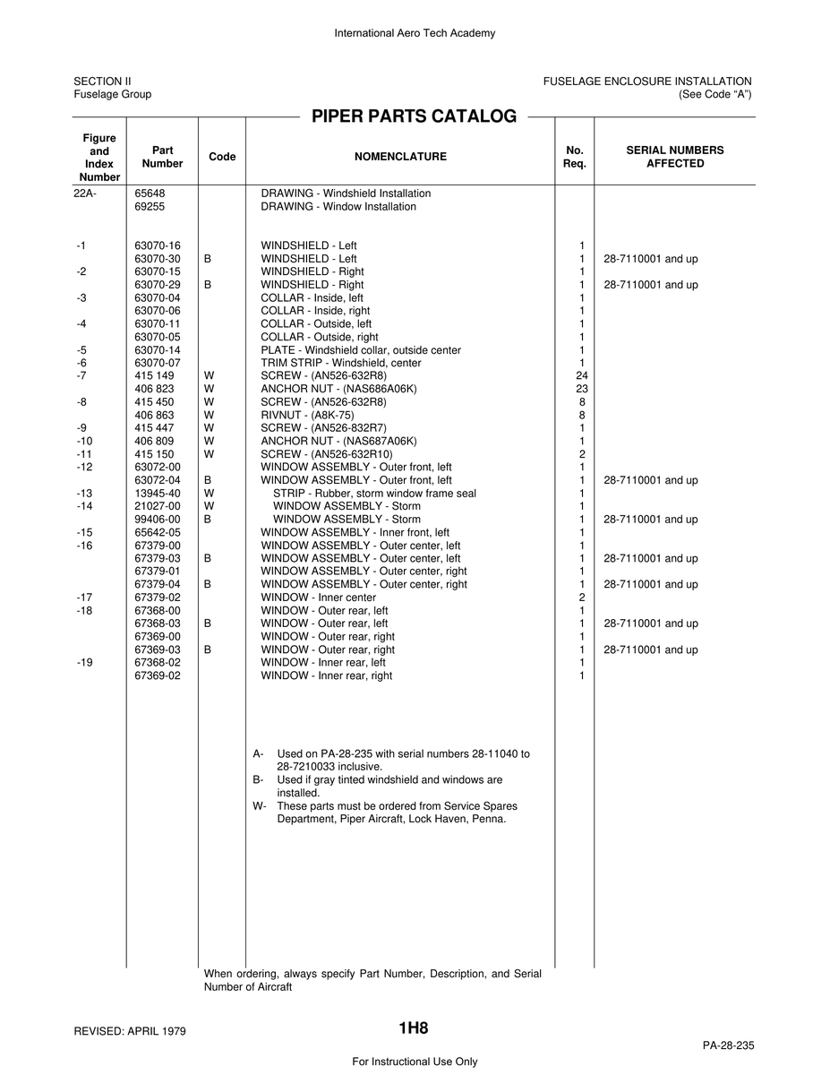 Aviation Part 13945-40 for Piper PA-28 Cherokee Aircraft