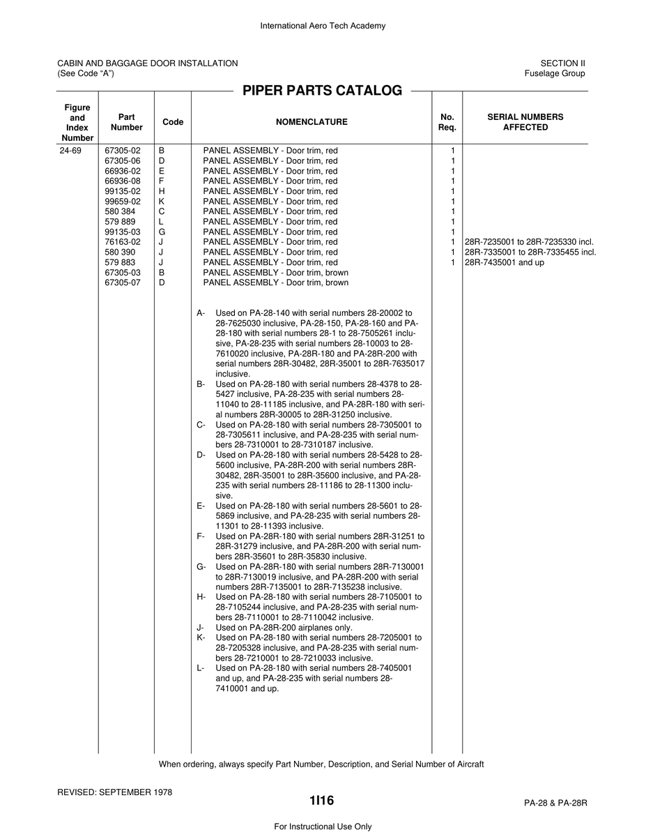 Aviation Part 99135-02 for Piper PA-28 Cherokee Aircraft