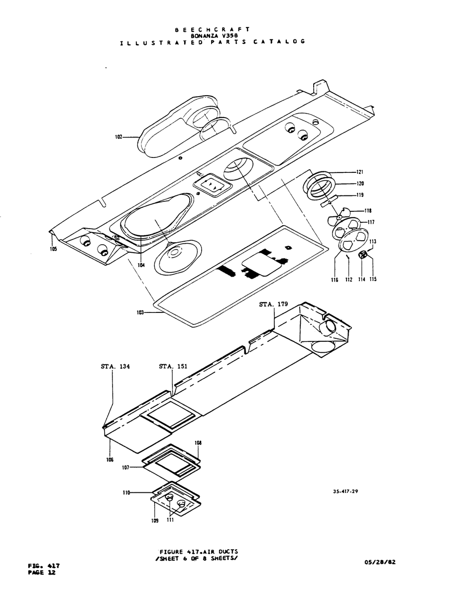 Aviation Part 35-417-29 for Beechcraft V35 Aircraft