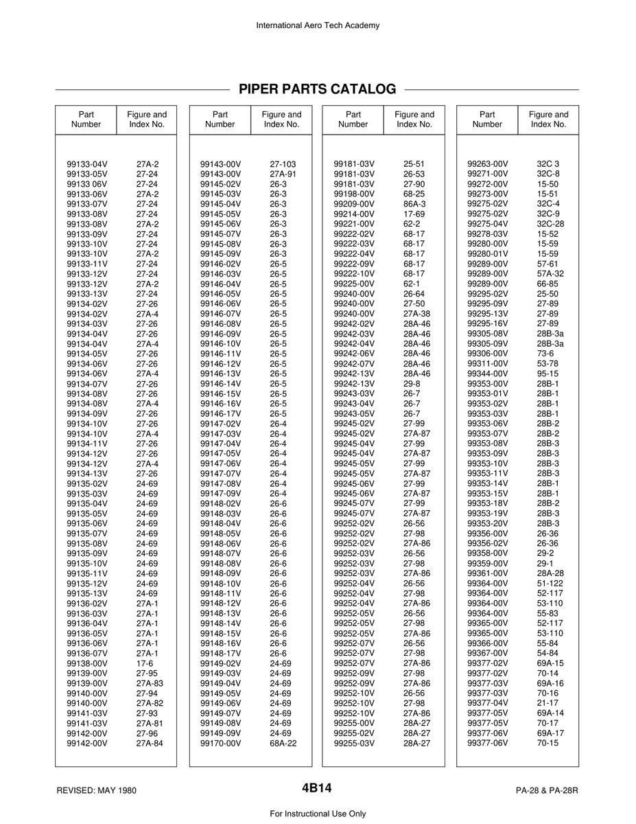 Aviation Part 99149-07V for Piper PA-28 Cherokee Aircraft