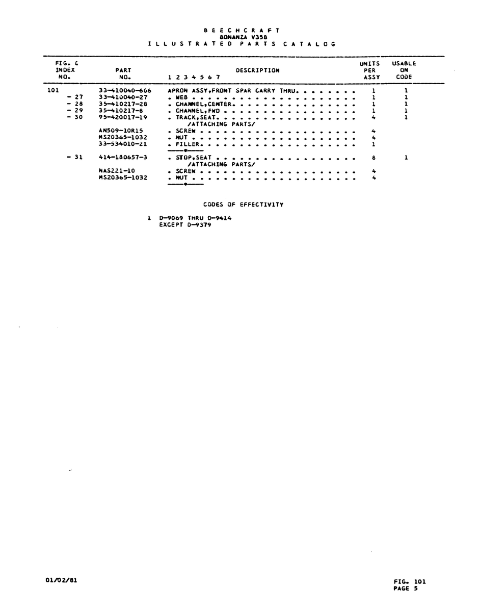 Aviation Part NIS221-10 for Beechcraft V35 Aircraft