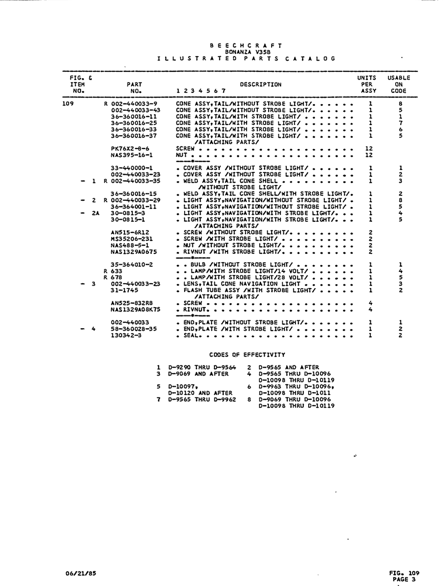 Aviation Part 36-360016-11 for Beechcraft V35 Aircraft