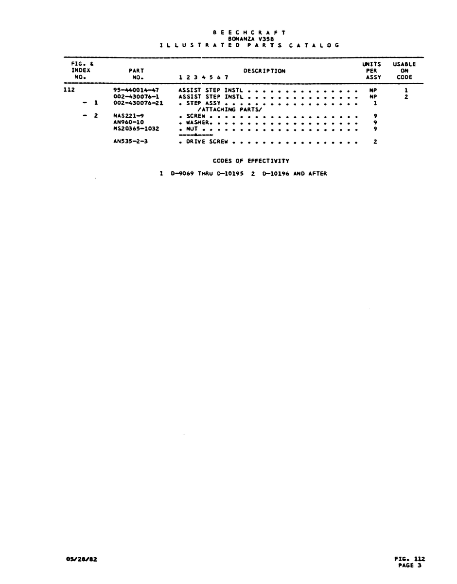 Aviation Part 93-660016-67 for Beechcraft V35 Aircraft