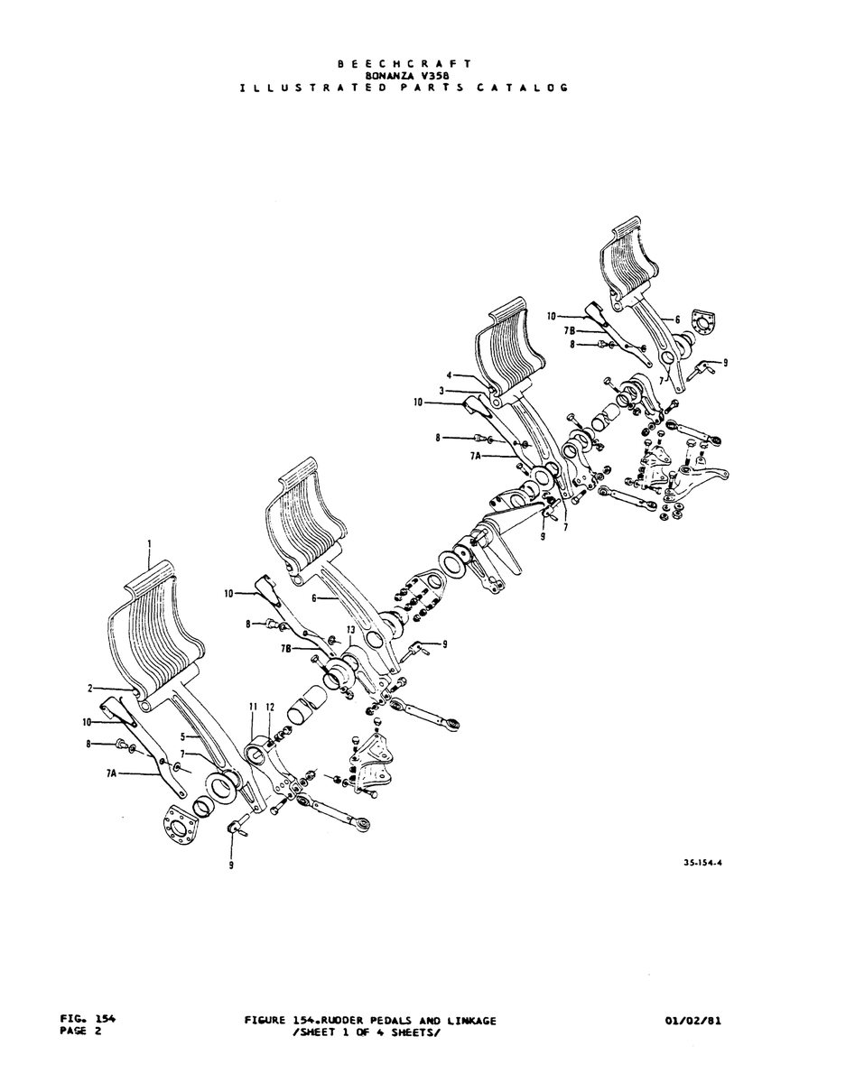 Aviation Part 35-154-4 for Beechcraft V35 Aircraft