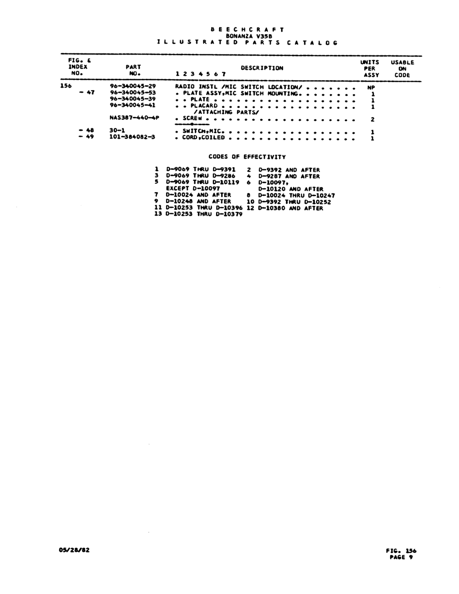 Aviation Part 96-340045-39 for Beechcraft V35 Aircraft