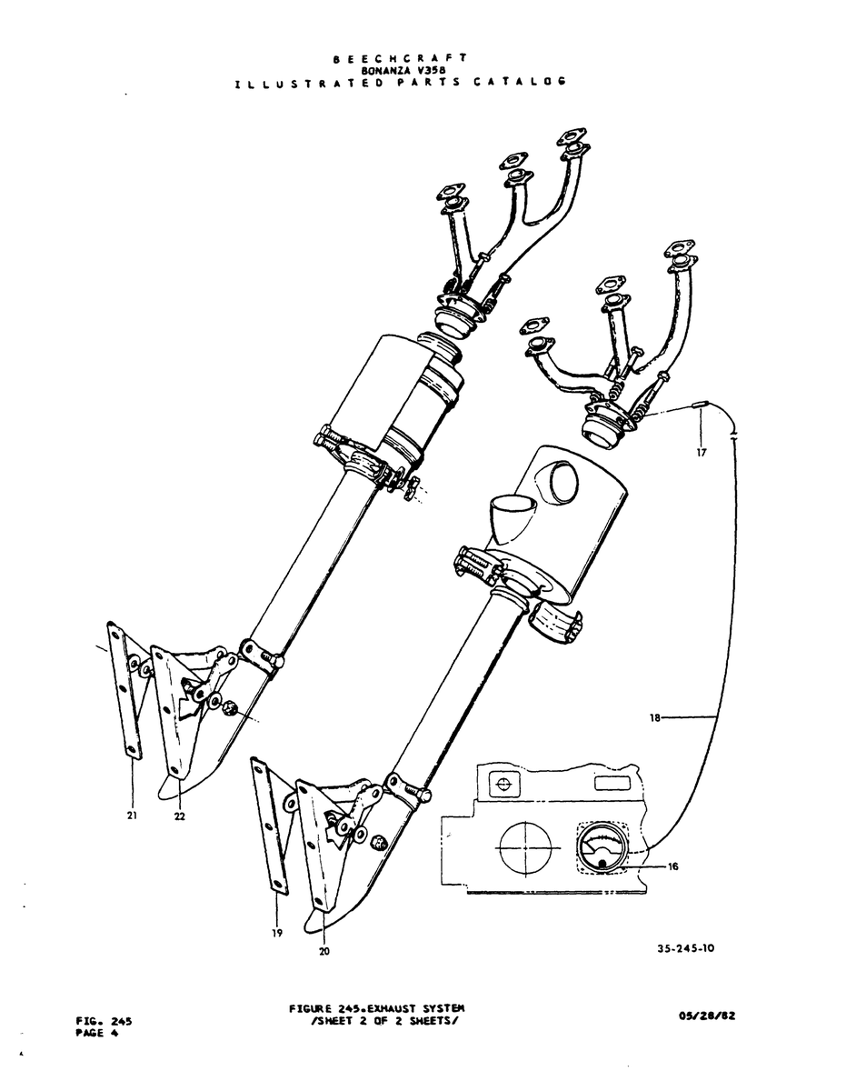 Aviation Part 35-245-10 for Beechcraft V35 Aircraft