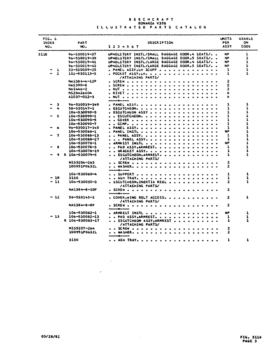Aviation Part nS3520a-t63 for Beechcraft V35 Aircraft