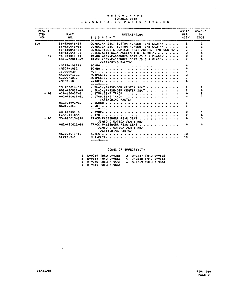 Aviation Part 95-420016-37 for Beechcraft V35 Aircraft