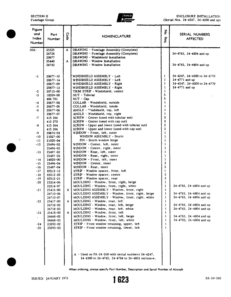 Aviation Part 26718-03 for Piper PA-32-260 Aircraft