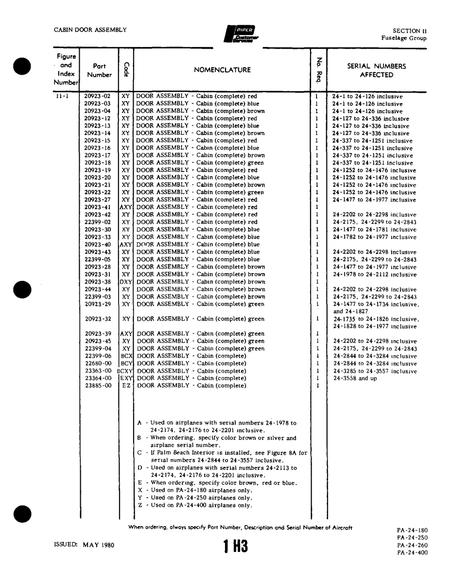 Aviation Part 20923-18 for Piper PA-32-260 Aircraft