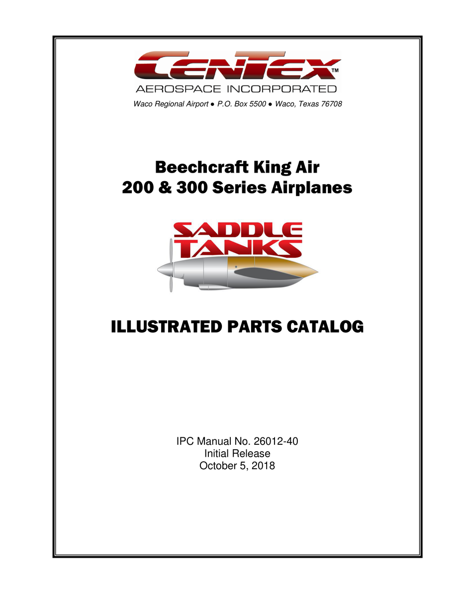 IPC Manual No 26012-40 for Beechcraft 200 Aircraft