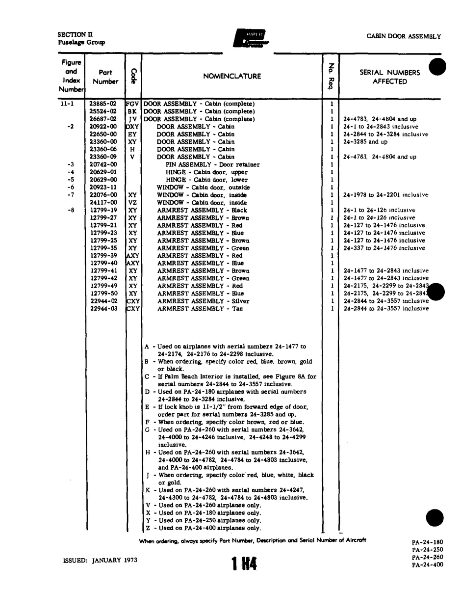 Aviation Part 23885-02 for Piper PA-32-260 Aircraft