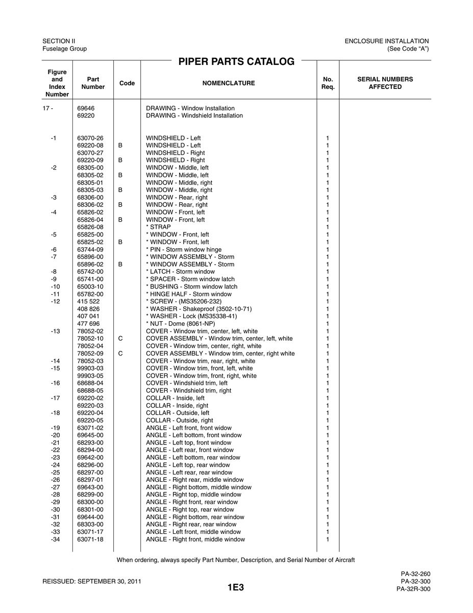 Aviation Part 78052-04 for Piper PA-32-260 Aircraft