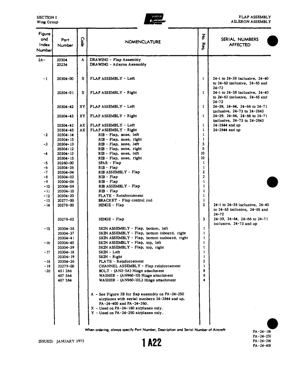 Aviation Part 20304-37 for Piper PA-32-260 Aircraft