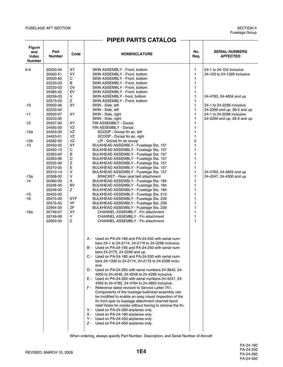 Aviation Part 22263-00 for Piper PA-32-260 Aircraft