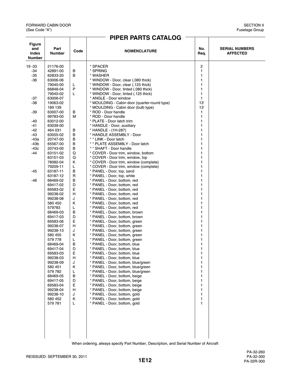 Aviation Part 68469-04 for Piper PA-32-260 Aircraft