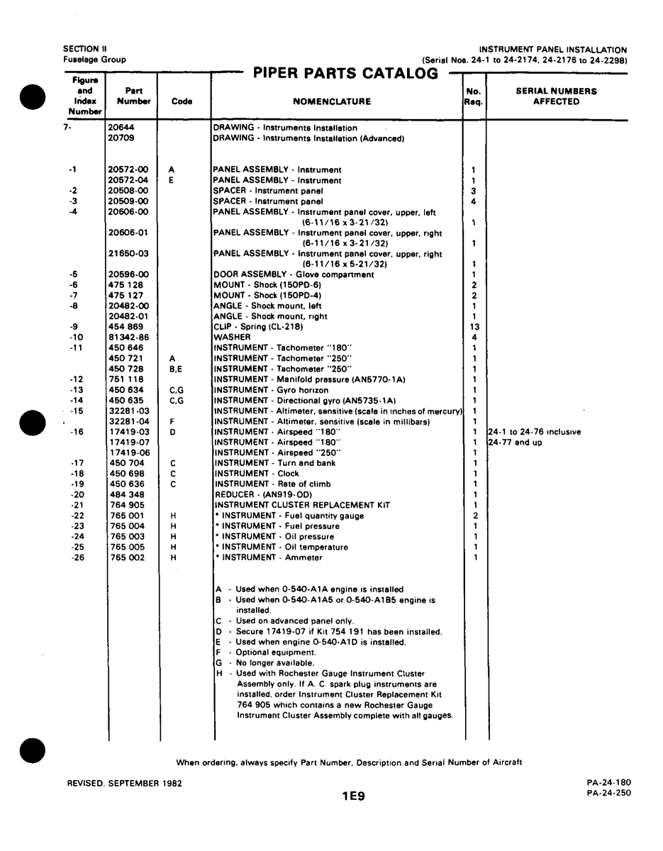 Aviation Part 20606-00 for Piper PA-32-260 Aircraft