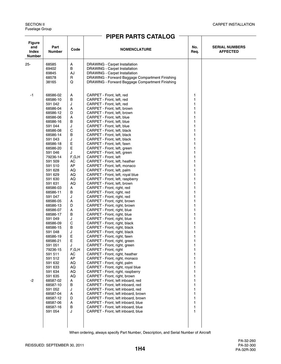 Aviation Part 79236-15 for Piper PA-32-260 Aircraft