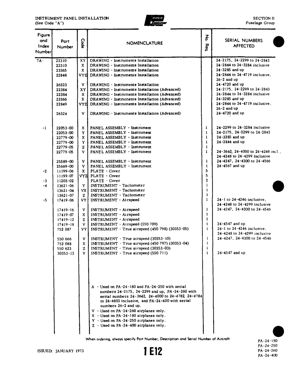 Aviation Part 17419-16 for Piper PA-32-260 Aircraft