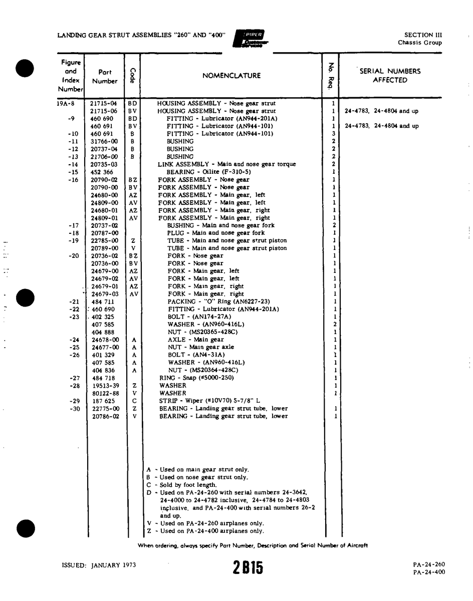 Aviation Part 24678-00 for Piper PA-32-260 Aircraft