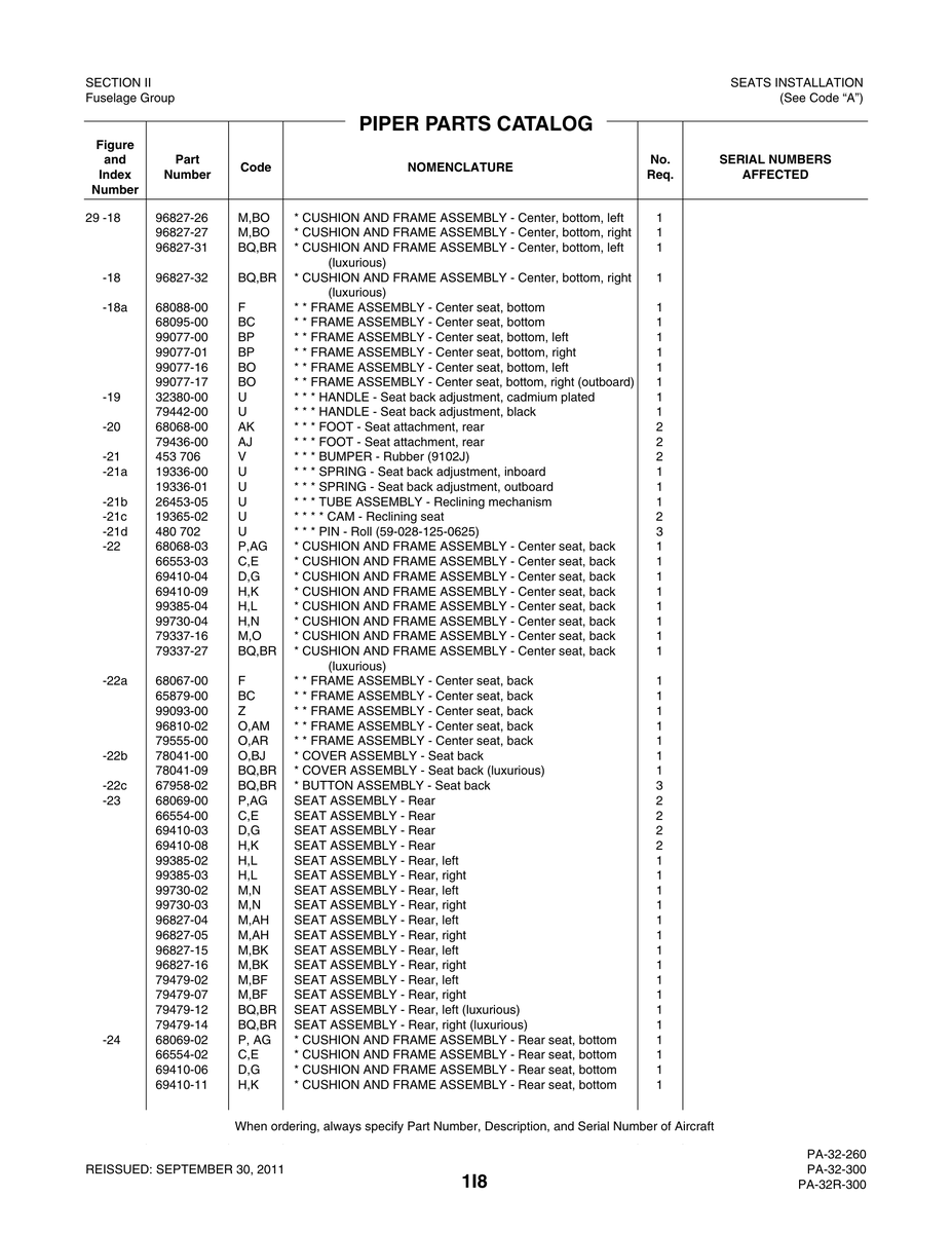 Aviation Part 96827-04 for Piper PA-32-260 Aircraft