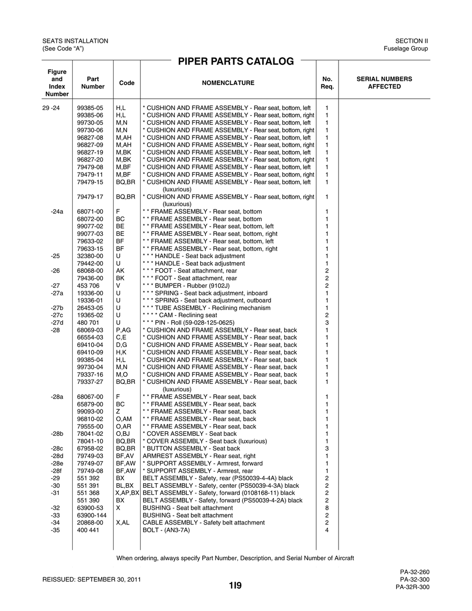 Aviation Part 79479-08 for Piper PA-32-260 Aircraft