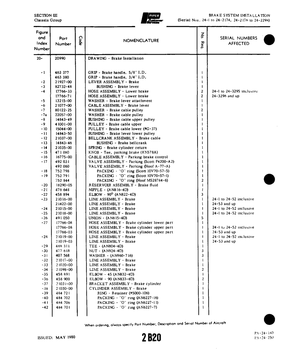 Aviation Part 21098-00 for Piper PA-32-260 Aircraft