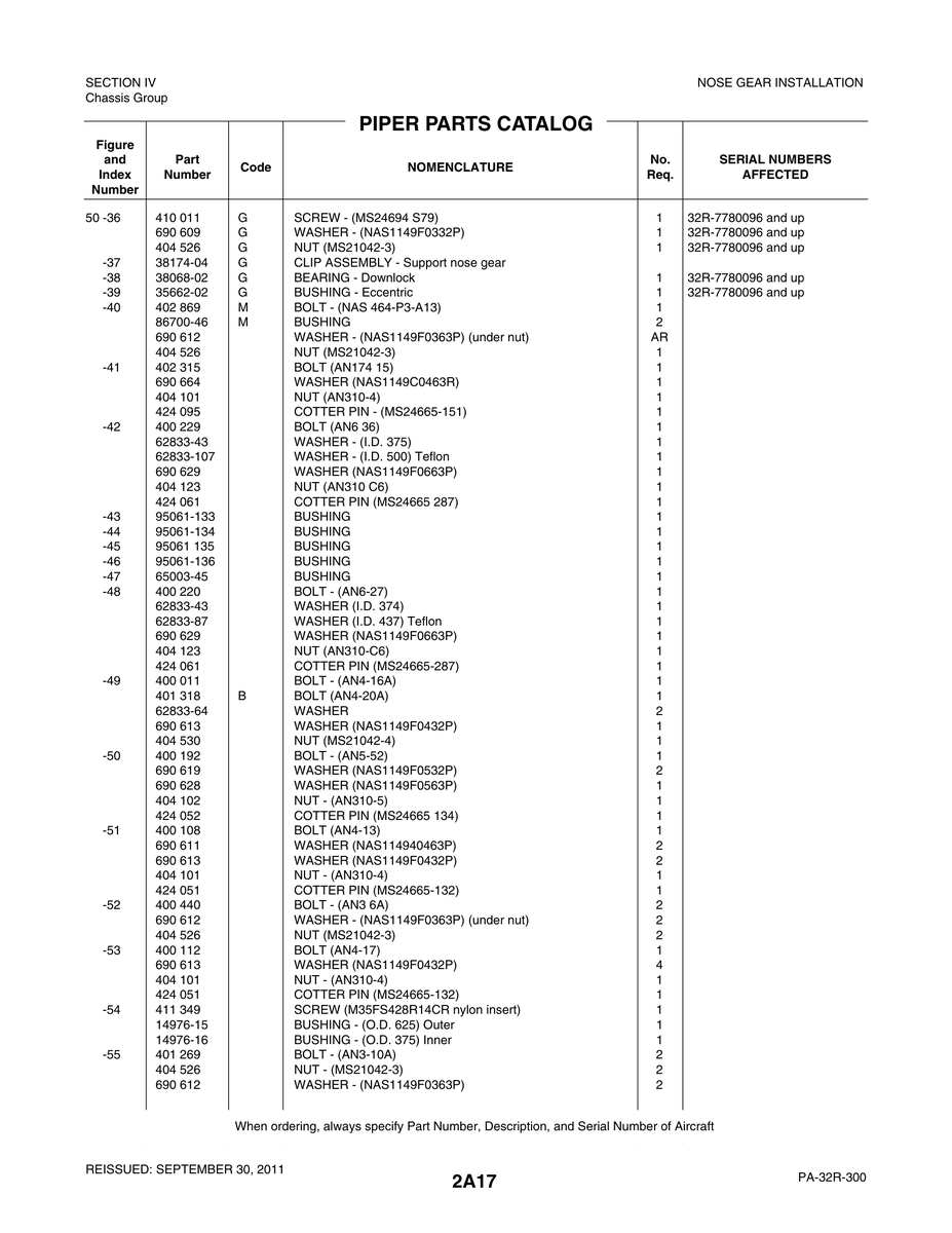 Aviation Part 35662-02 for Piper PA-32-260 Aircraft