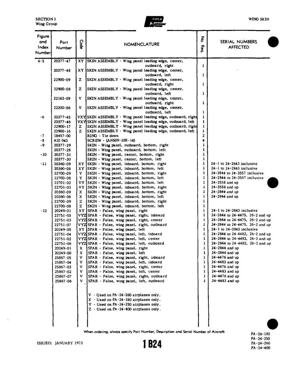 Aviation Part 20377-30 for Piper PA-32-260 Aircraft