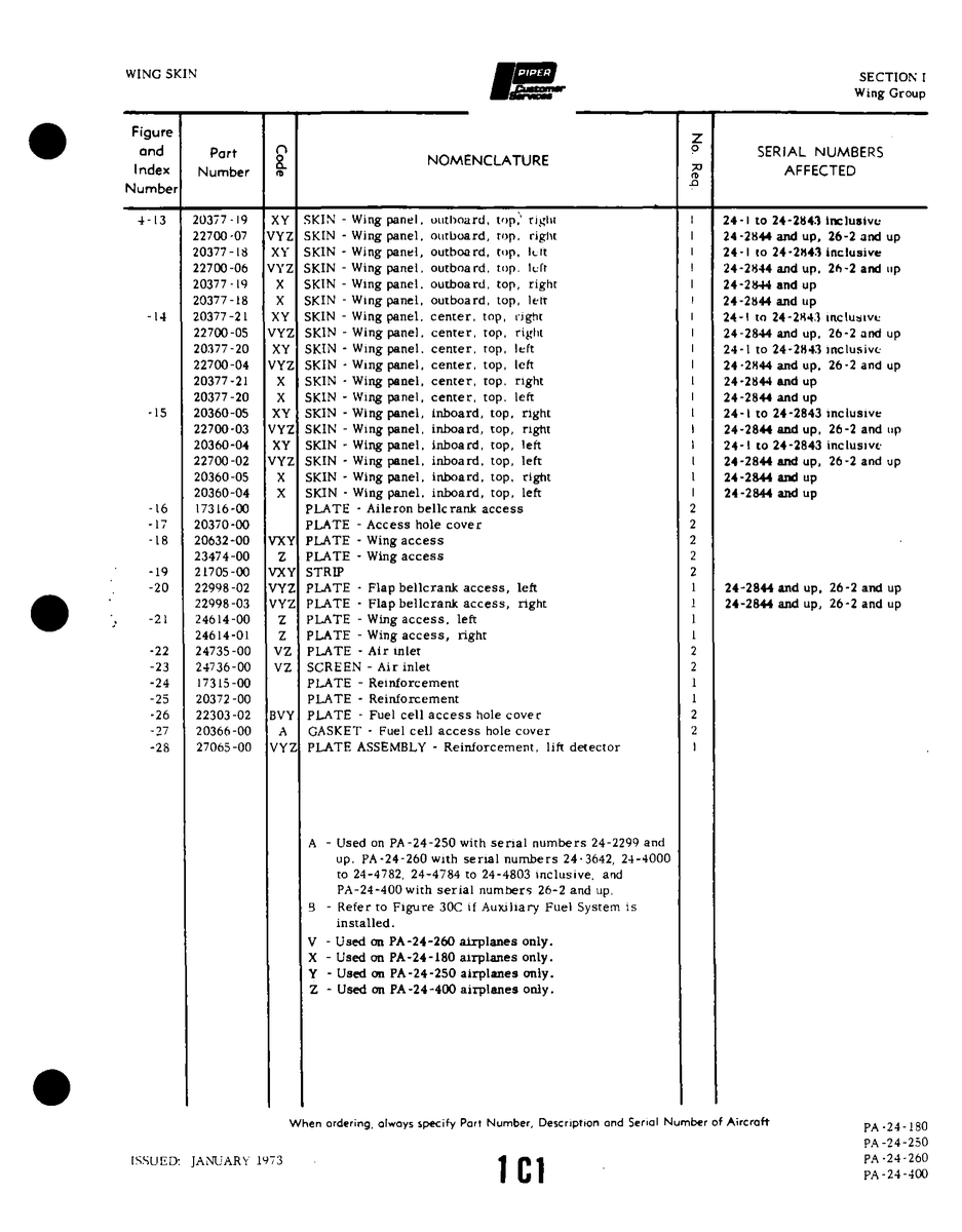 Aviation Part 20377-19 for Piper PA-32-260 Aircraft
