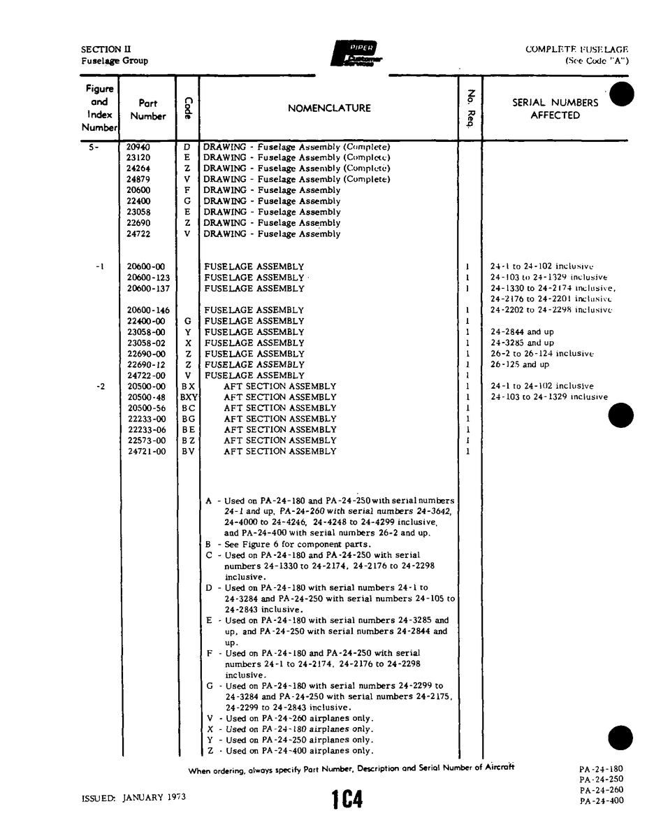Aviation Part 23058-00 for Piper PA-32-260 Aircraft