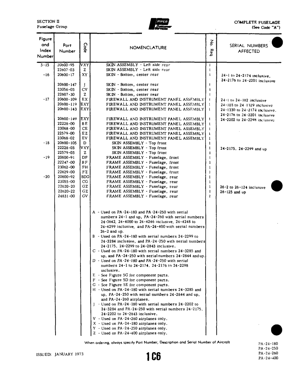 Aviation Part 22228-03 for Piper PA-32-260 Aircraft
