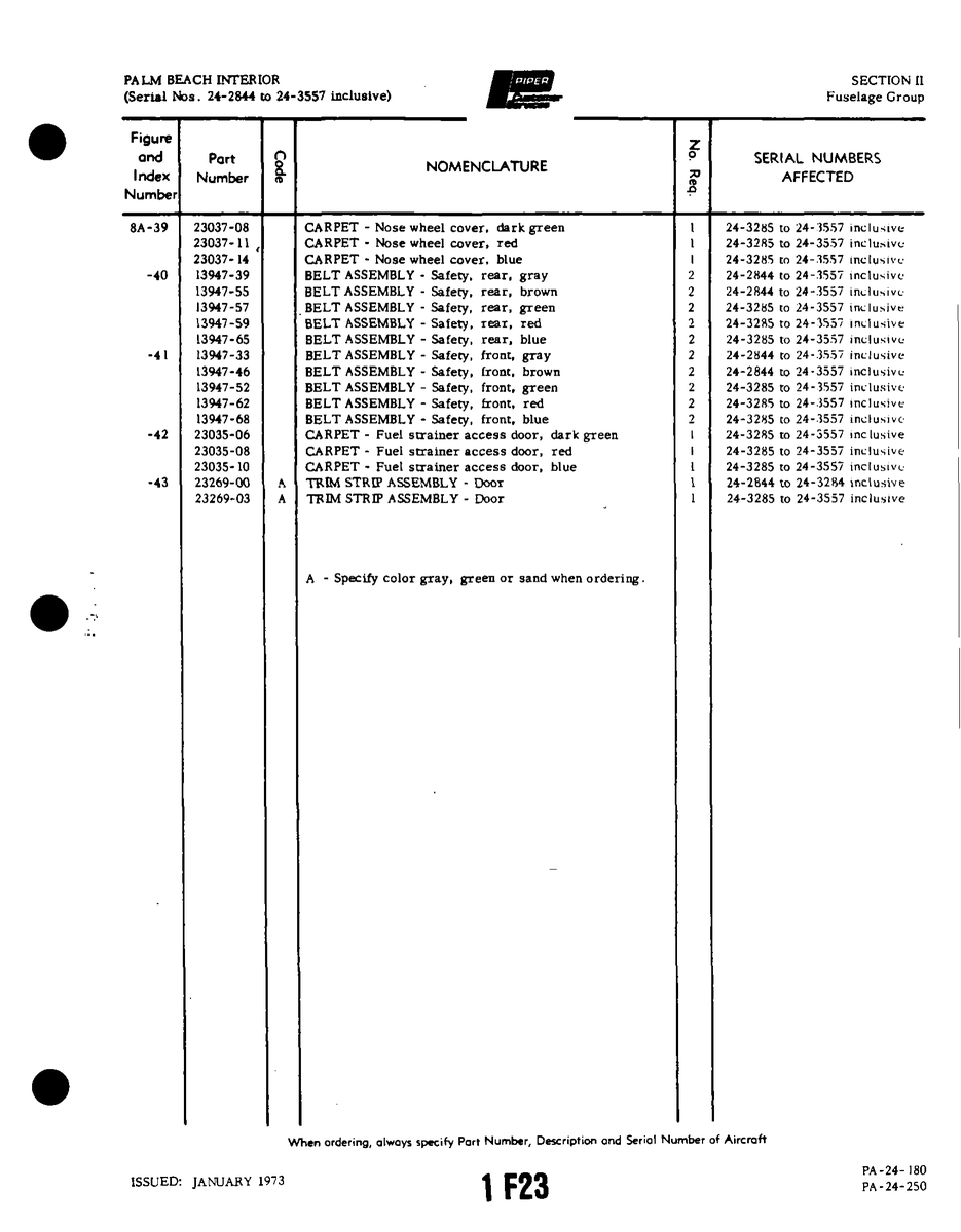 Aviation Part 13947-68 for Piper PA-32-260 Aircraft