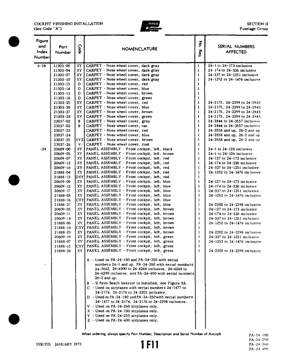 Aviation Part 21303-10 for Piper PA-32-260 Aircraft