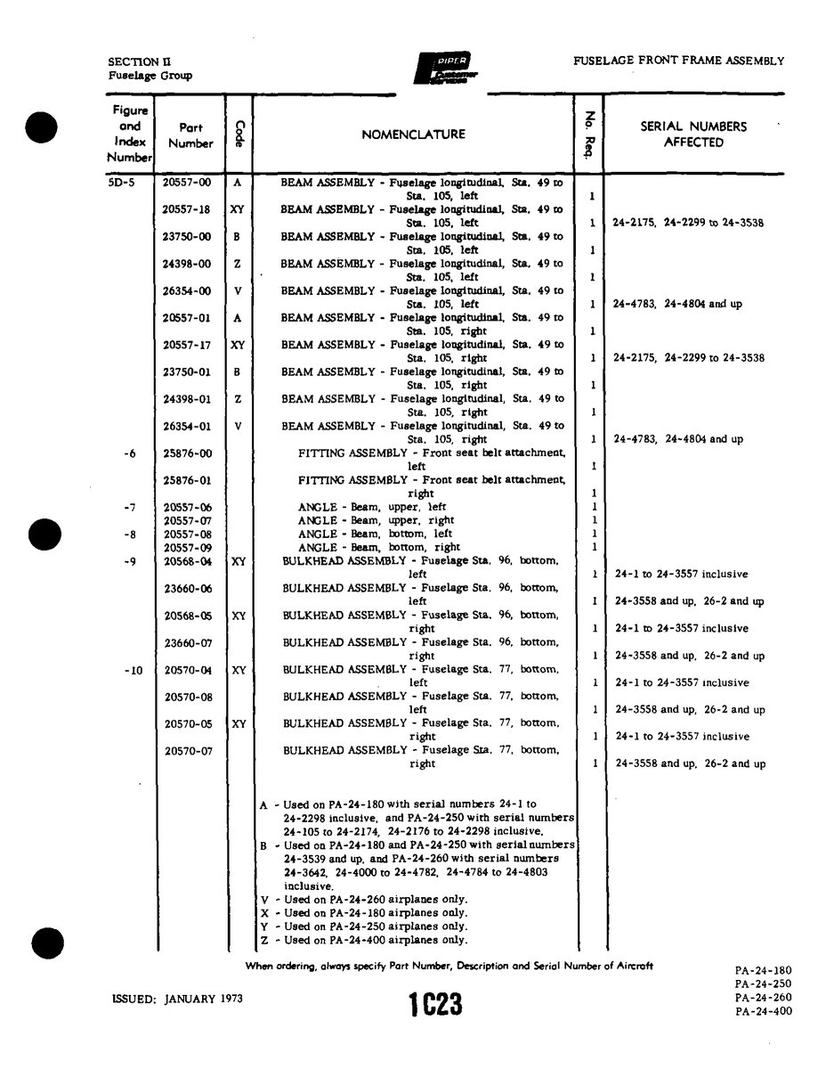 Aviation Part 20568-05 for Piper PA-32-260 Aircraft