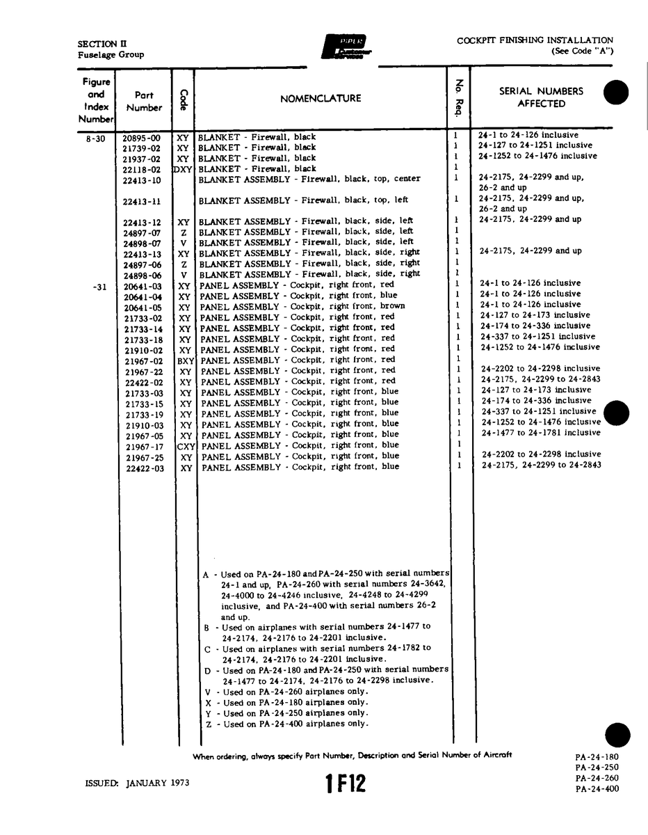 Aviation Part 24897-06 for Piper PA-32-260 Aircraft
