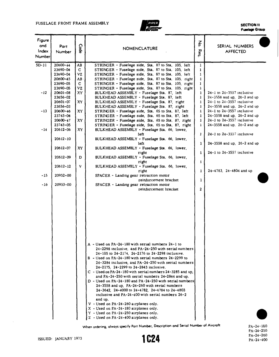 Aviation Part 20612-06 for Piper PA-32-260 Aircraft