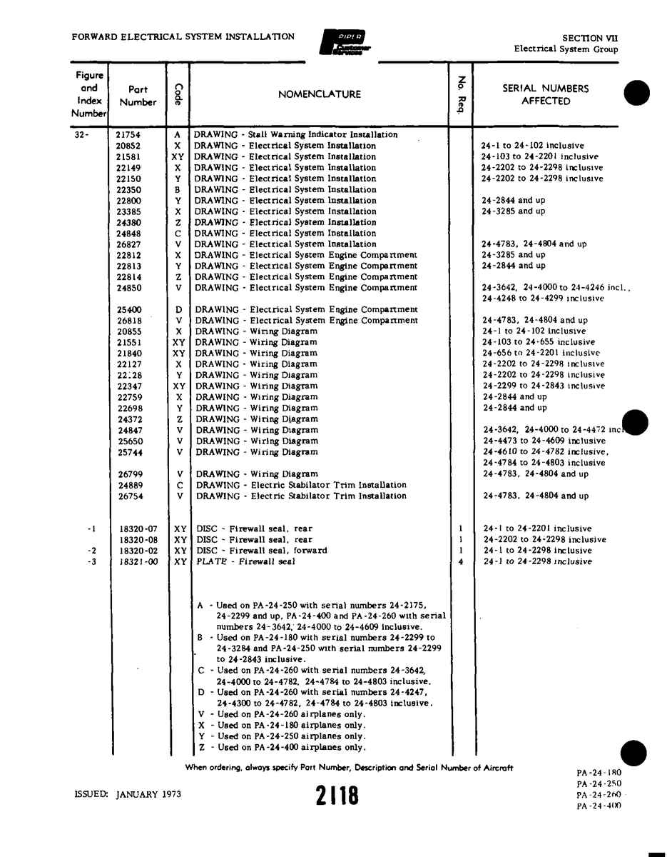 Aviation Part 18320-07 for Piper PA-32-260 Aircraft