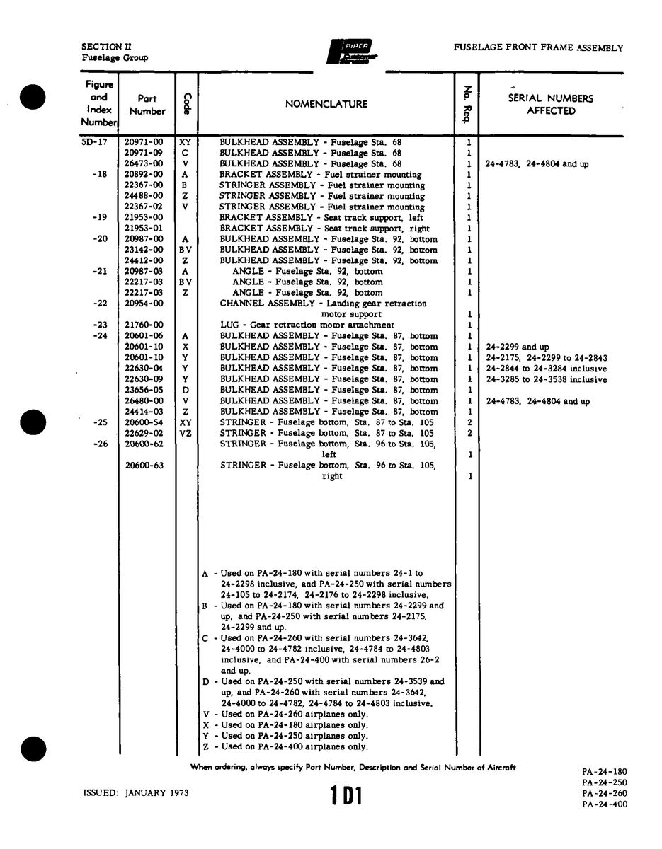 Aviation Part 20690-62 for Piper PA-32-260 Aircraft