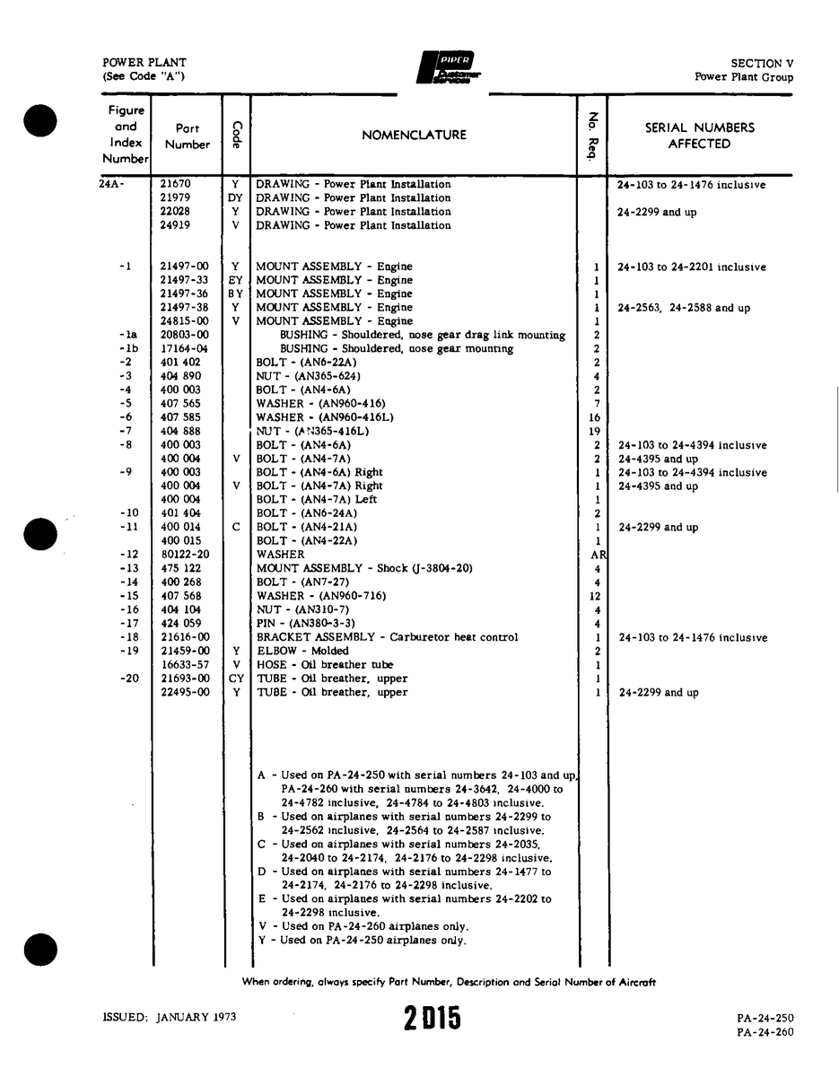 Aviation Part 21616-00 for Piper PA-32-260 Aircraft