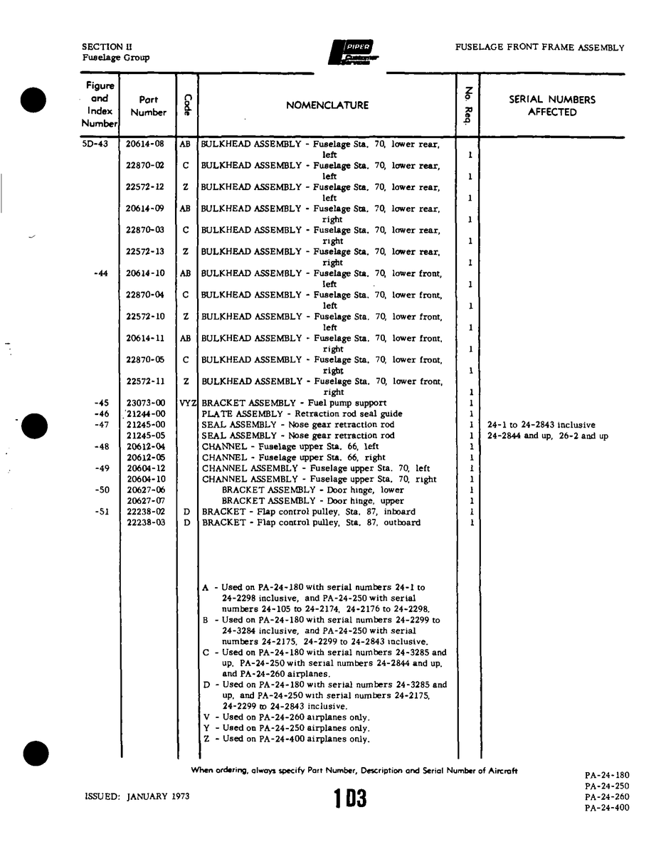 Aviation Part 20627-07 for Piper PA-32-260 Aircraft