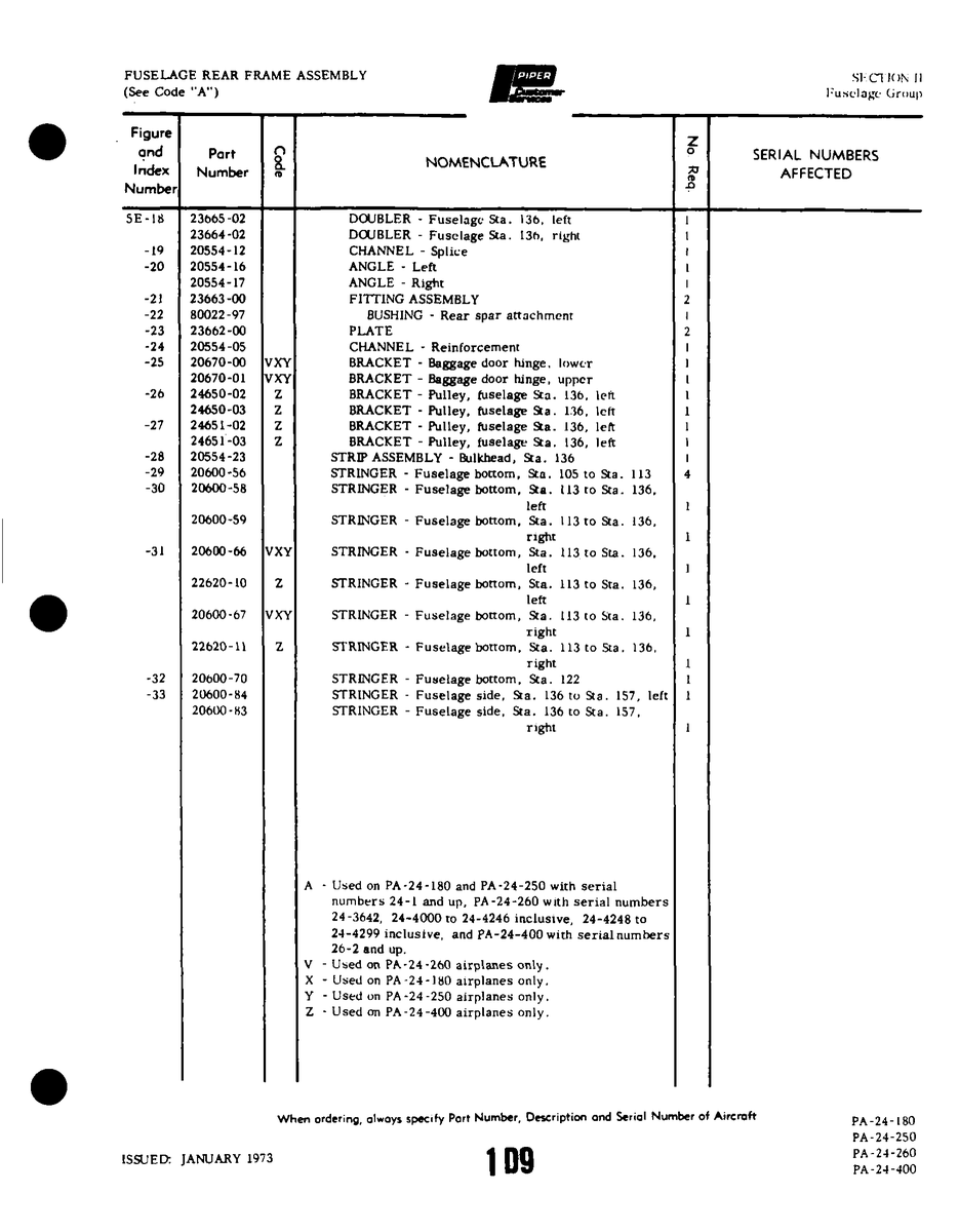 Aviation Part 24651-03 for Piper PA-32-260 Aircraft