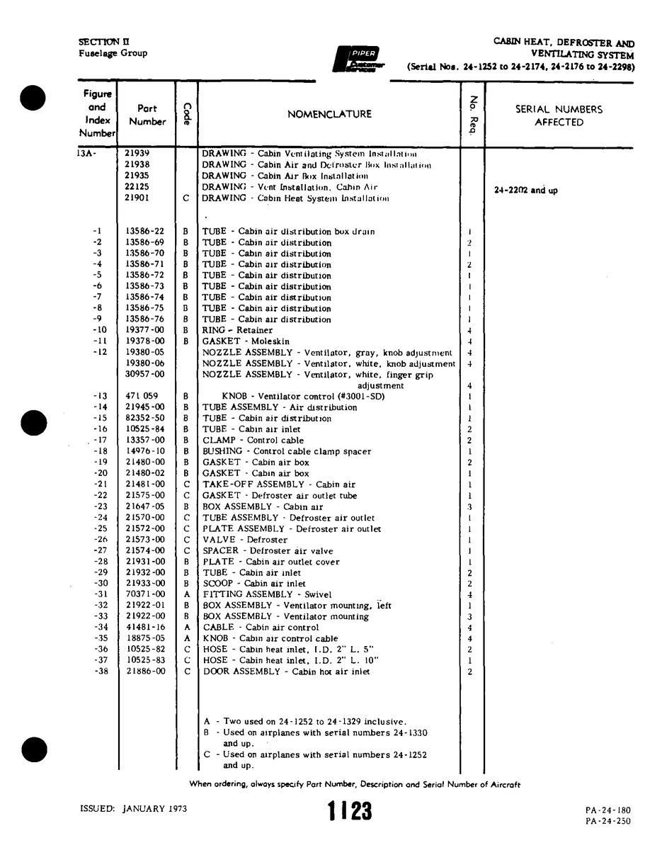 Aviation Part 21922-00 for Piper PA-32-260 Aircraft
