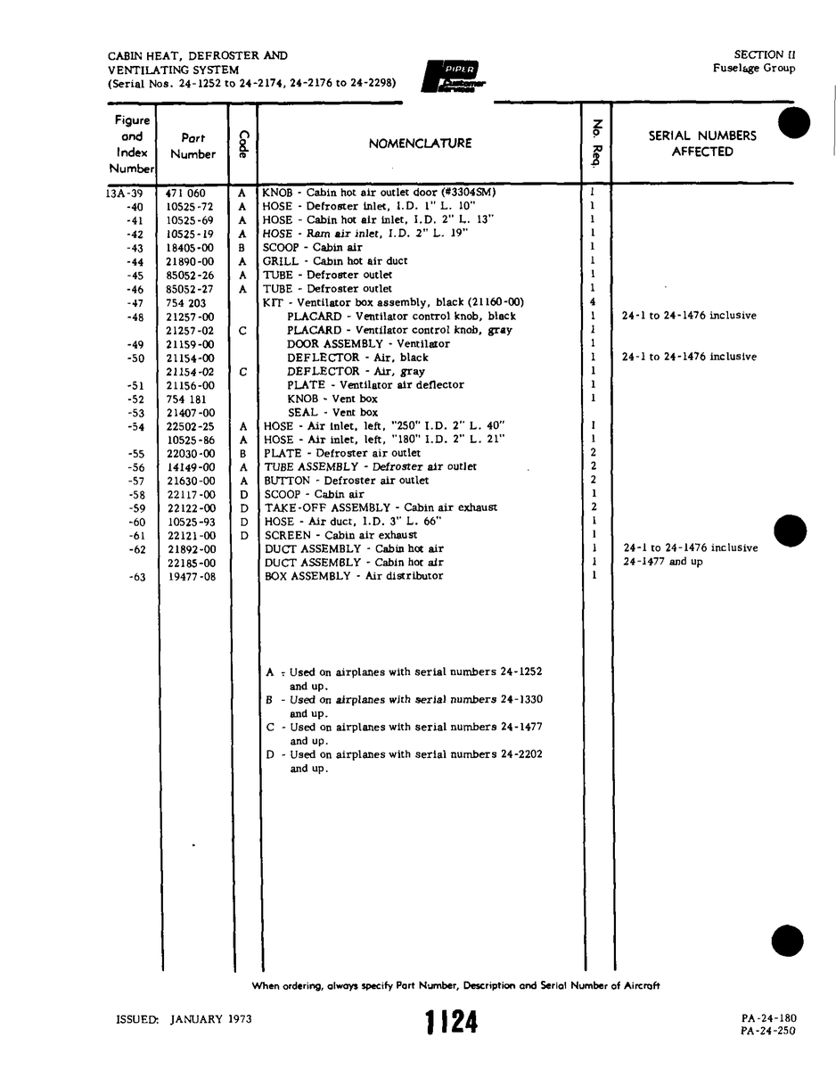Aviation Part 10525-19 for Piper PA-32-260 Aircraft