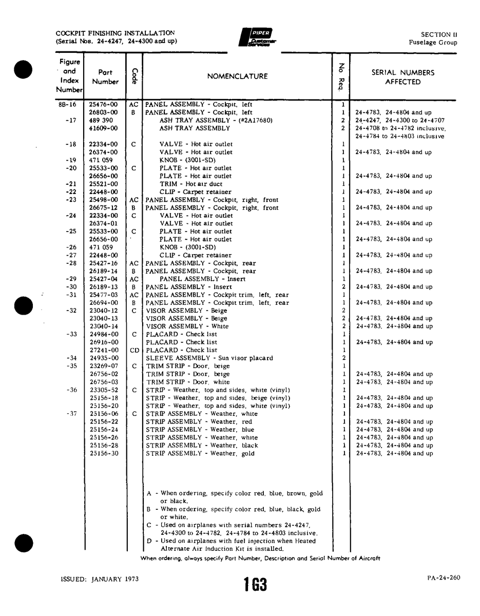 Aviation Part 26803-00 for Piper PA-32-260 Aircraft