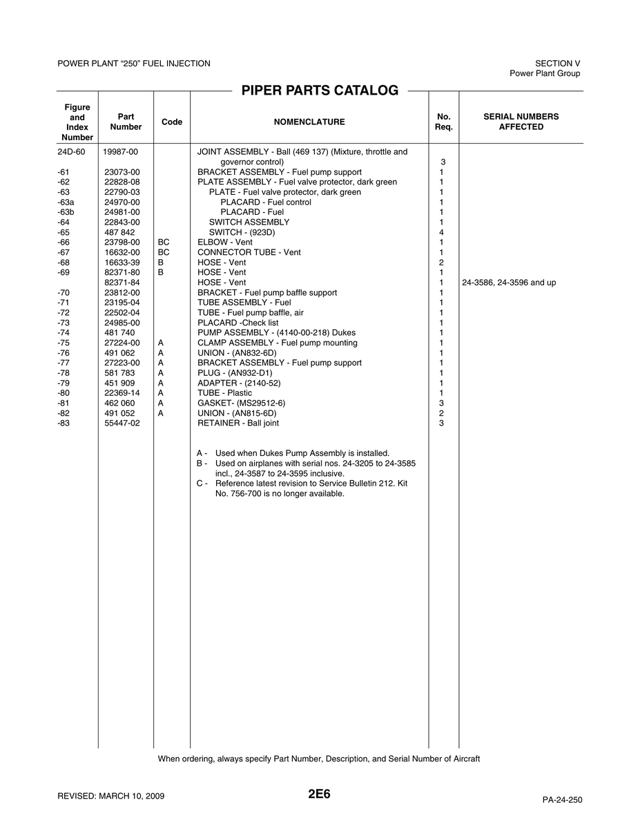 Aviation Part 27223-00 for Piper PA-32-260 Aircraft